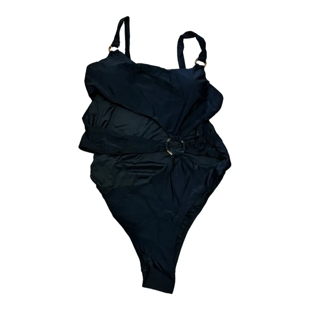 NWOT black monokini leopard rings - size XL - Picture 5 of 9